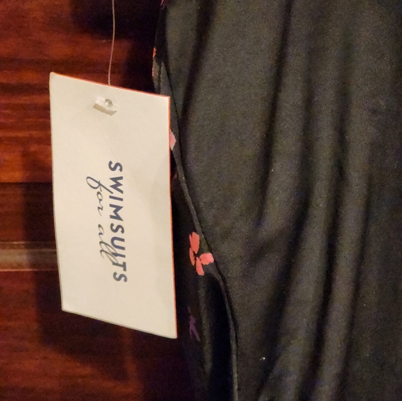 SWIMSUITS FOR ALL Floral Black One-Piece Tank Style Swimsuit - Plus Size 26 NWT - Picture 7 of 13